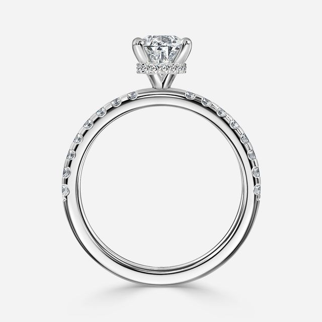 Samara Platinum Hidden Halo Engagement Ring