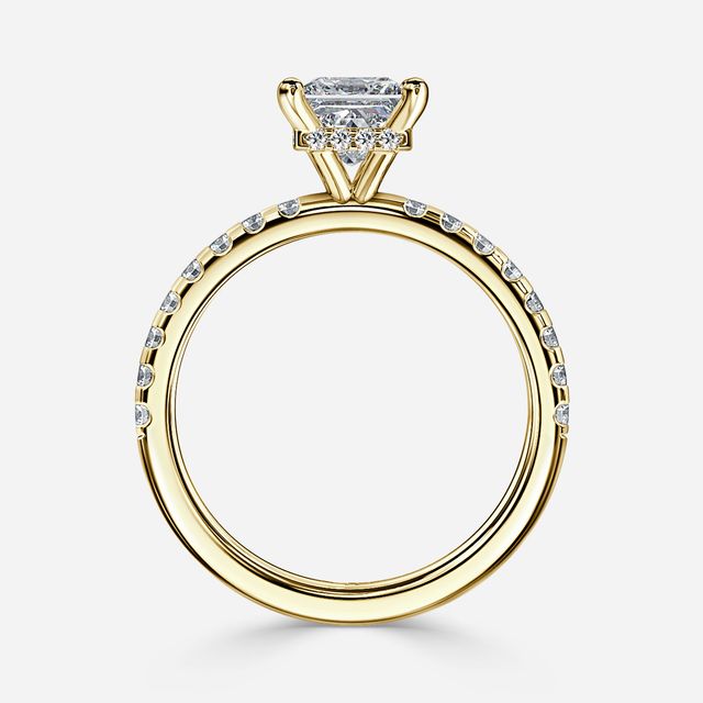 Samara Yellow Gold Hidden Halo Engagement Ring