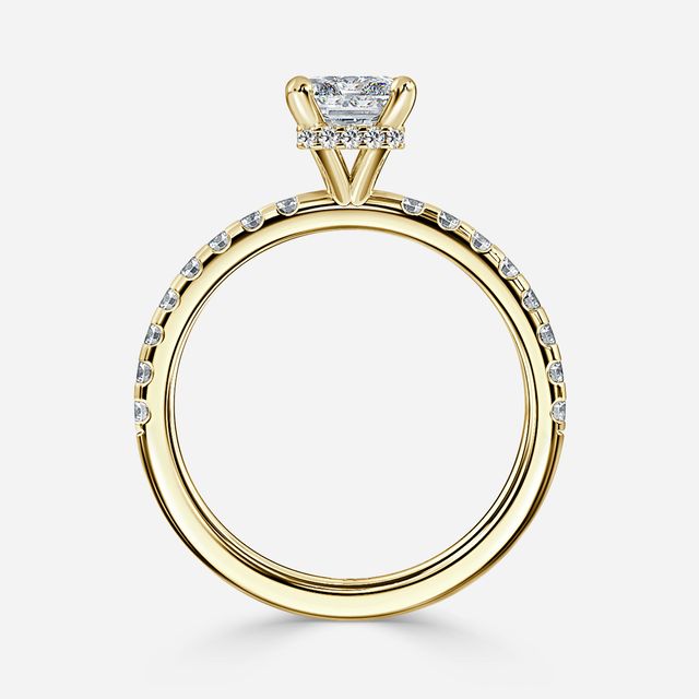 Samara Yellow Gold Hidden Halo Engagement Ring