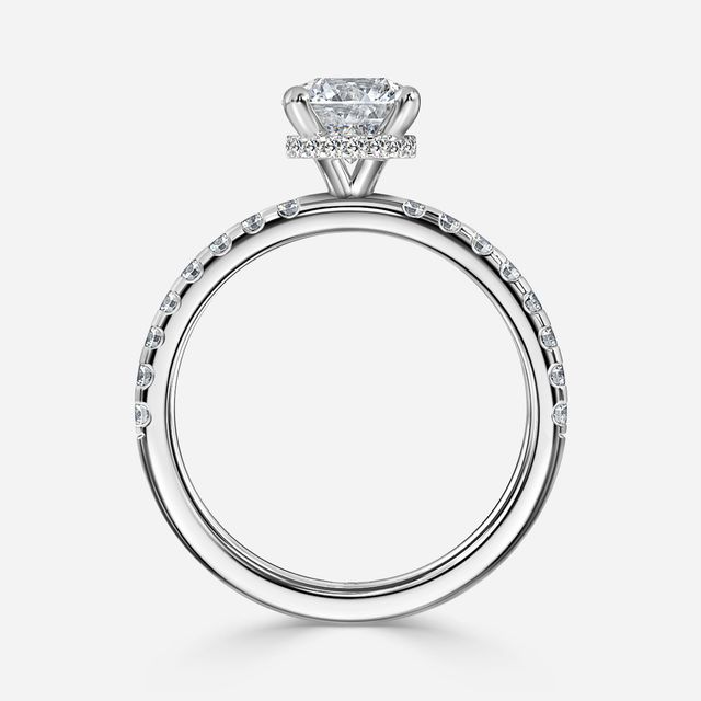 Samara White Gold Hidden Halo Engagement Ring