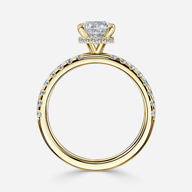 Samara Yellow Gold Hidden Halo Engagement Ring