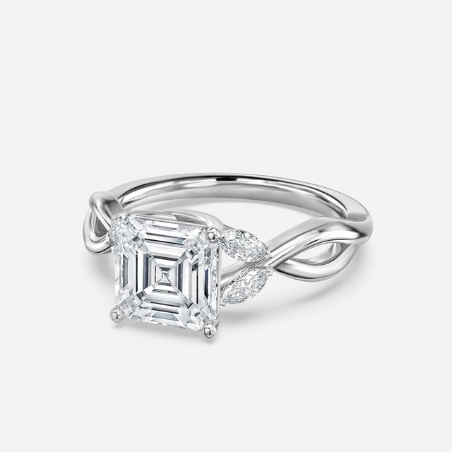 Vina White Gold Twisted Unique Engagement Ring