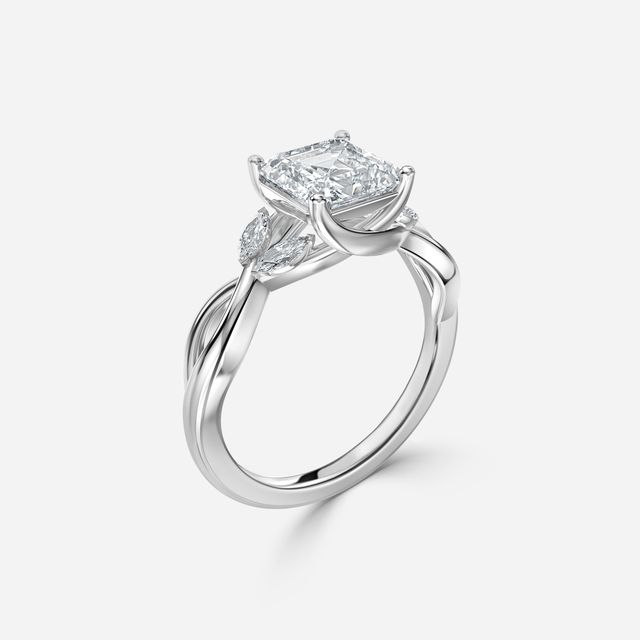 Vina White Gold Twisted Unique Engagement Ring