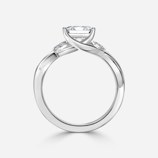 Vina White Gold Twisted Unique Engagement Ring