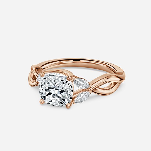 Vina Rose Gold Twisted Unique Engagement Ring