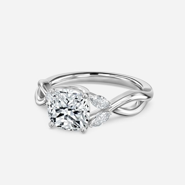 Vina White Gold Twisted Unique Engagement Ring