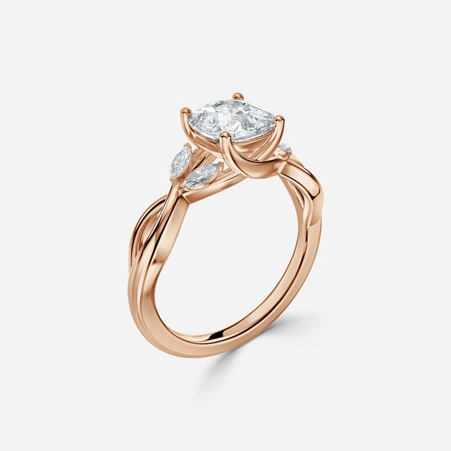Vina Rose Gold Twisted Unique Engagement Ring