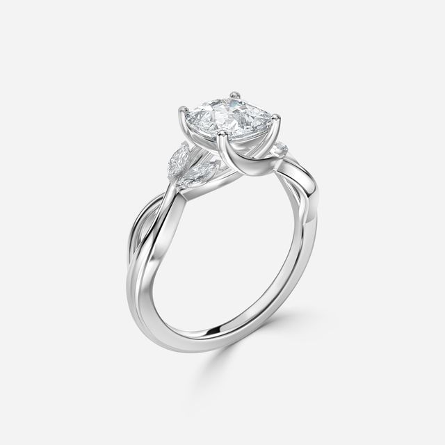 Vina White Gold Twisted Unique Engagement Ring