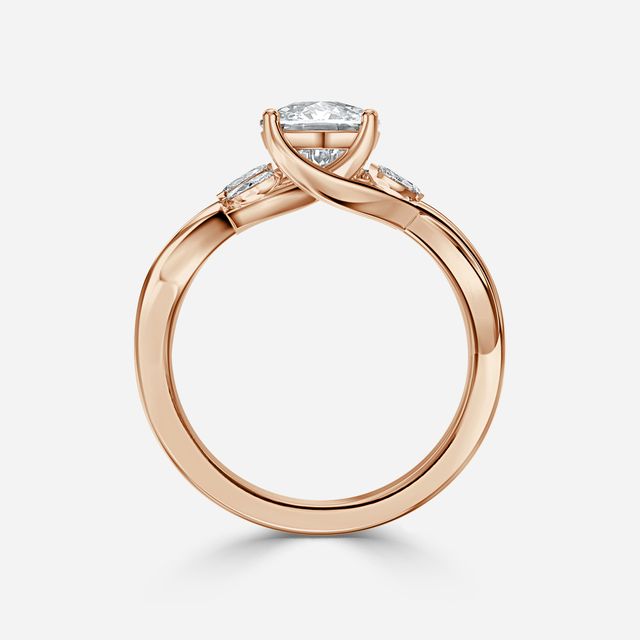 Vina Rose Gold Twisted Unique Engagement Ring
