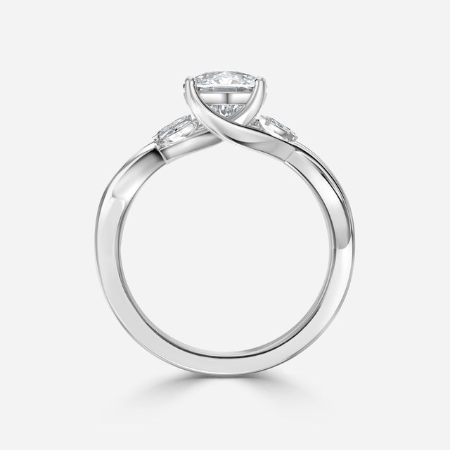 Vina White Gold Twisted Unique Engagement Ring