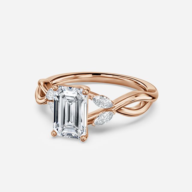 Vina Rose Gold Twisted Unique Engagement Ring