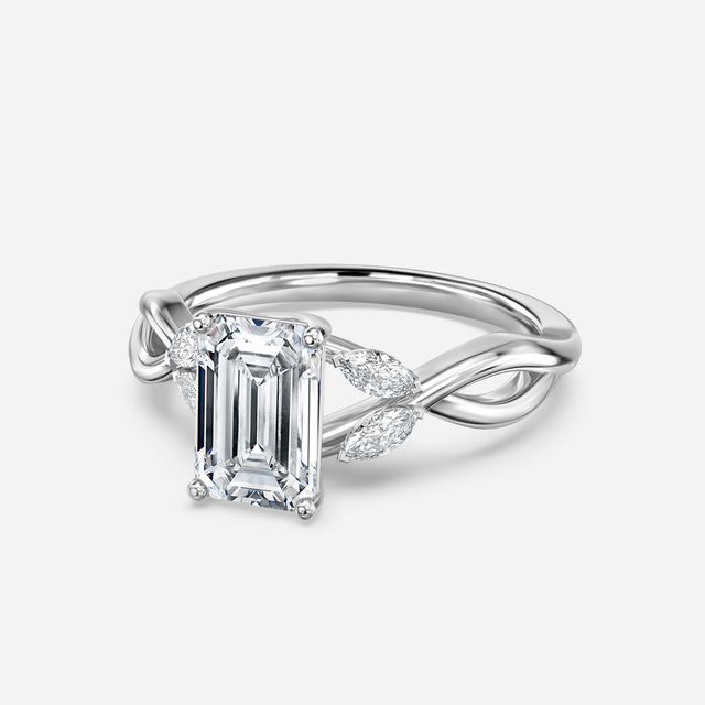Vina White Gold Twisted Unique Engagement Ring