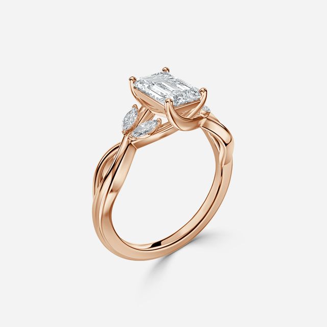 Vina Rose Gold Twisted Unique Engagement Ring