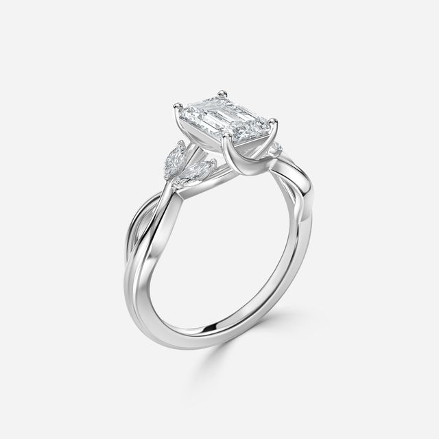 Vina White Gold Twisted Unique Engagement Ring
