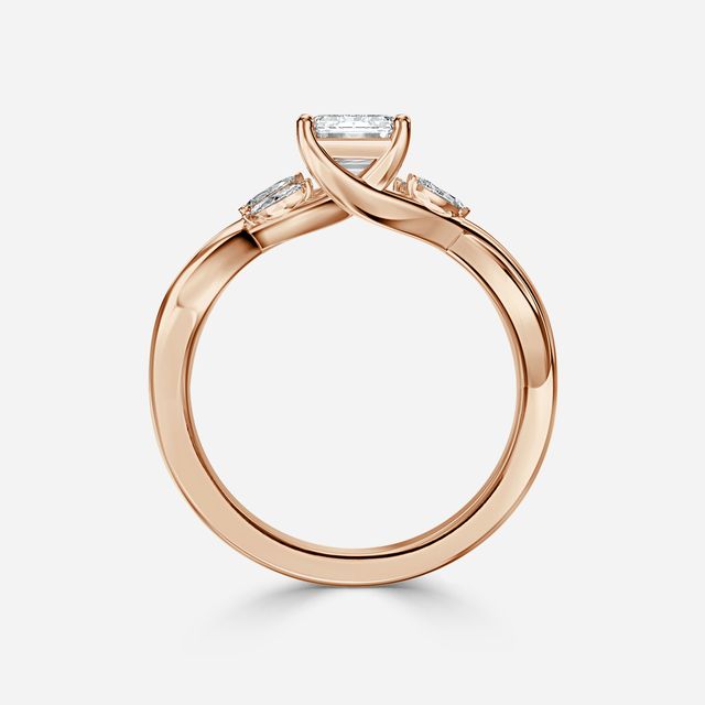 Vina Rose Gold Twisted Unique Engagement Ring