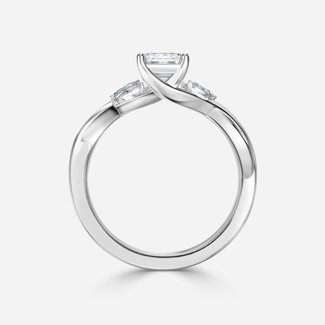 Vina White Gold Twisted Unique Engagement Ring