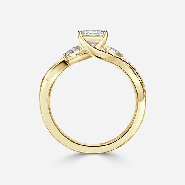 Vina Yellow Gold Twisted Unique Engagement Ring