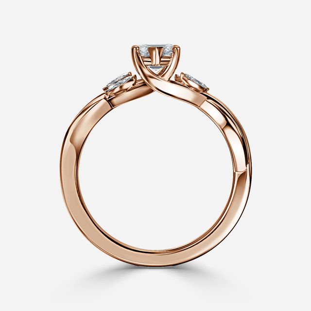 Vina Rose Gold Twisted Unique Engagement Ring