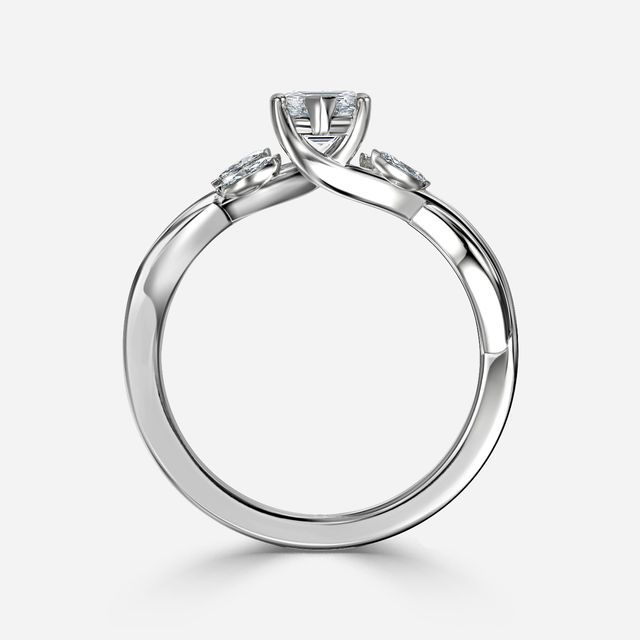 Vina White Gold Twisted Unique Engagement Ring
