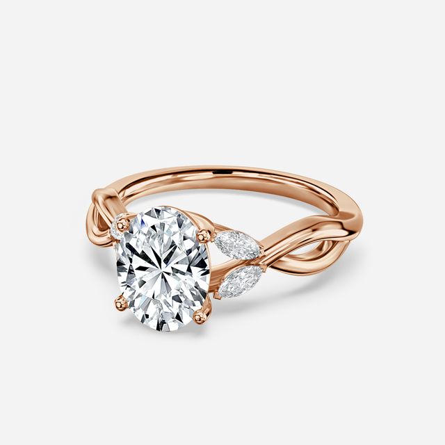 Vina Rose Gold Twisted Unique Engagement Ring