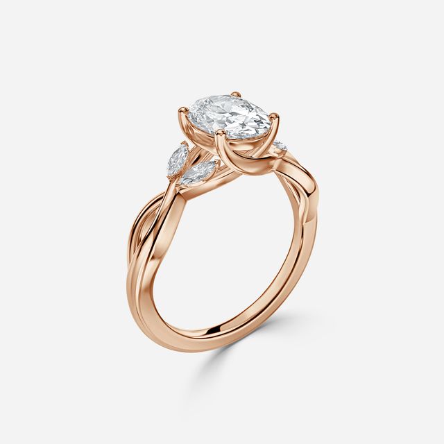Vina Rose Gold Twisted Unique Engagement Ring