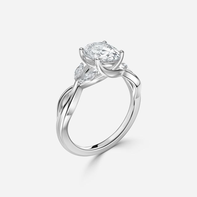Vina Platinum Twisted Unique Engagement Ring