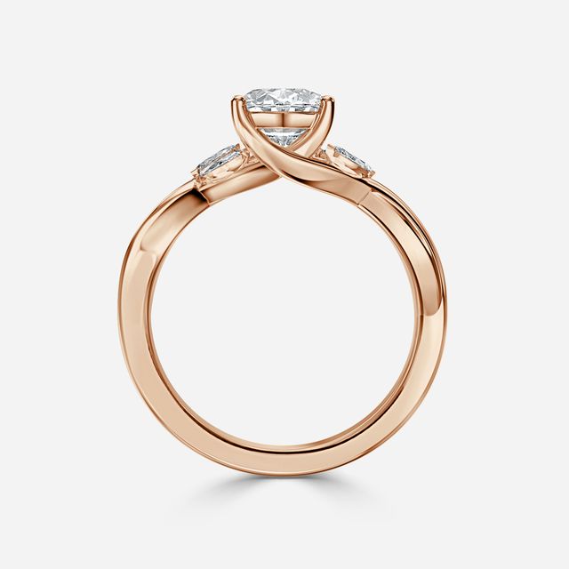 Vina Rose Gold Twisted Unique Engagement Ring