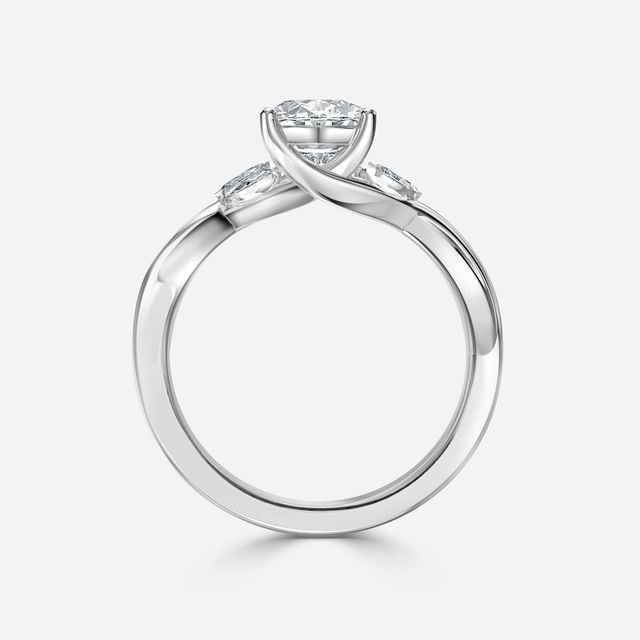 Vina Platinum Twisted Unique Engagement Ring