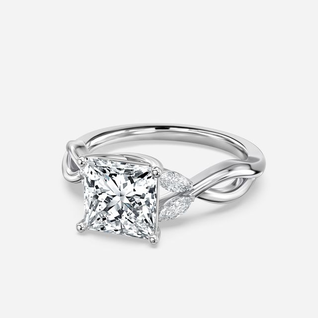 Vina White Gold Twisted Unique Engagement Ring