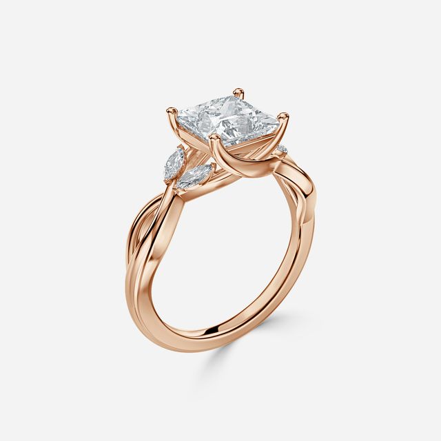 Vina Rose Gold Twisted Unique Engagement Ring