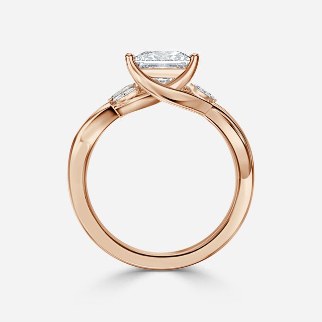Vina Rose Gold Twisted Unique Engagement Ring