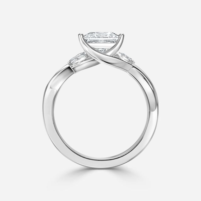 Vina White Gold Twisted Unique Engagement Ring