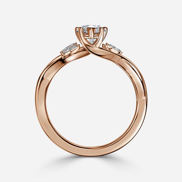 Vina Rose Gold Twisted Unique Engagement Ring