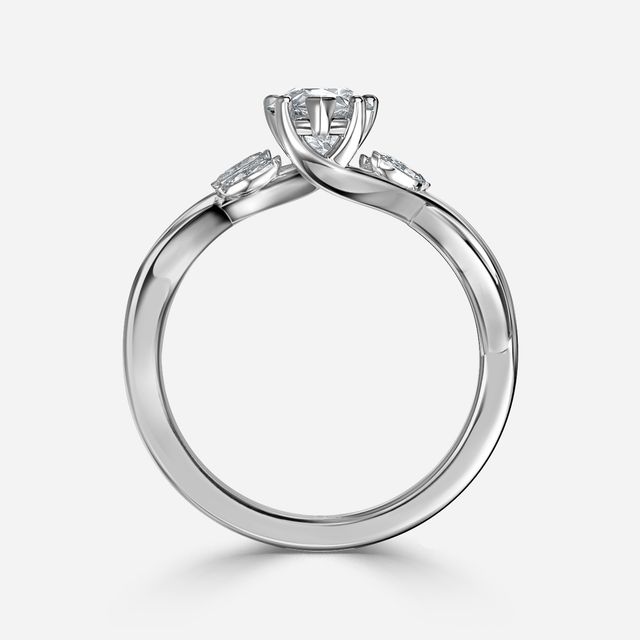 Vina Platinum Twisted Unique Engagement Ring