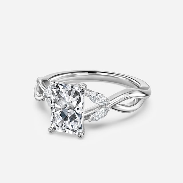 Vina Platinum Twisted Unique Engagement Ring