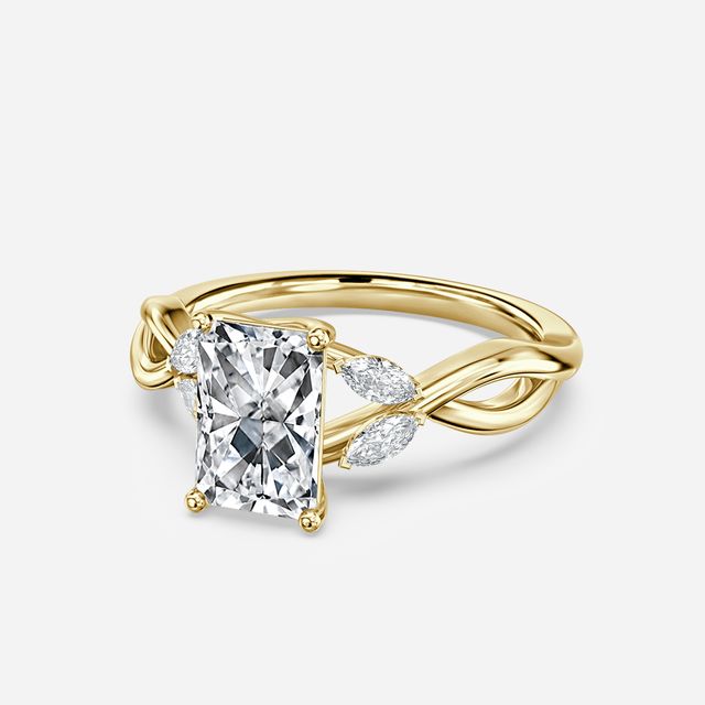 Vina Yellow Gold Twisted Unique Engagement Ring