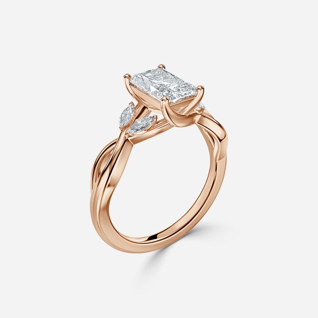 Vina Rose Gold Twisted Unique Engagement Ring