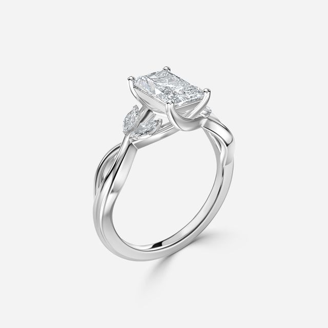 Vina Platinum Twisted Unique Engagement Ring