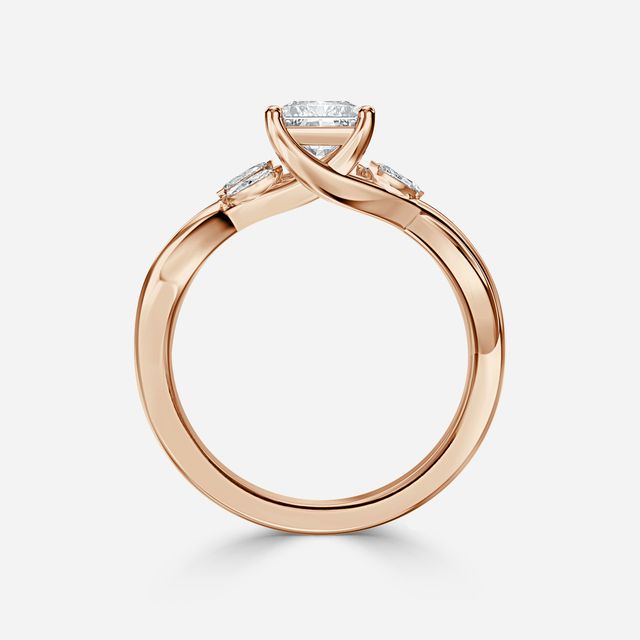 Vina Rose Gold Twisted Unique Engagement Ring