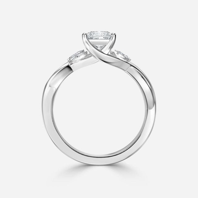 Vina Platinum Twisted Unique Engagement Ring