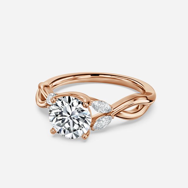 Vina Rose Gold Twisted Unique Engagement Ring