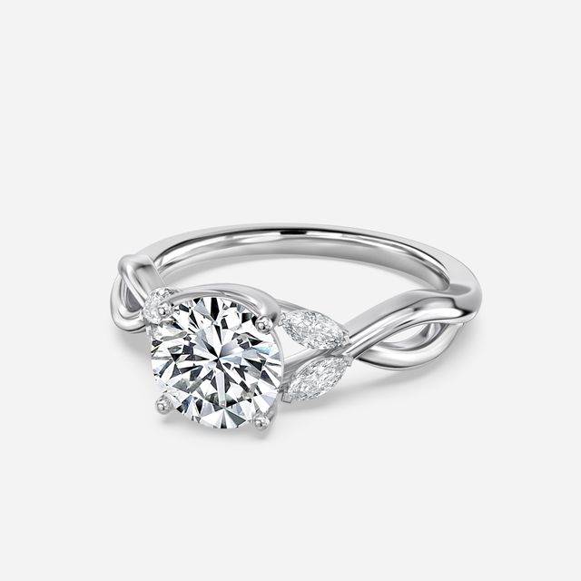 Vina White Gold Twisted Unique Engagement Ring