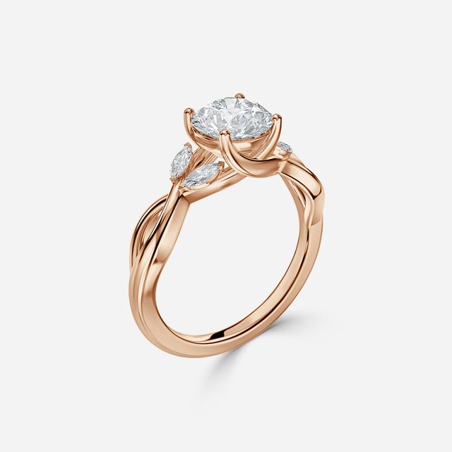 Vina Rose Gold Twisted Unique Engagement Ring