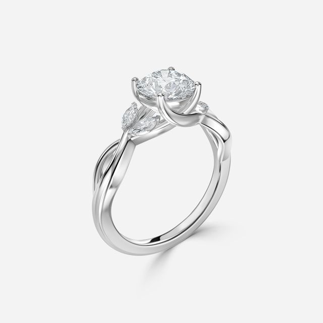 Vina White Gold Twisted Unique Engagement Ring