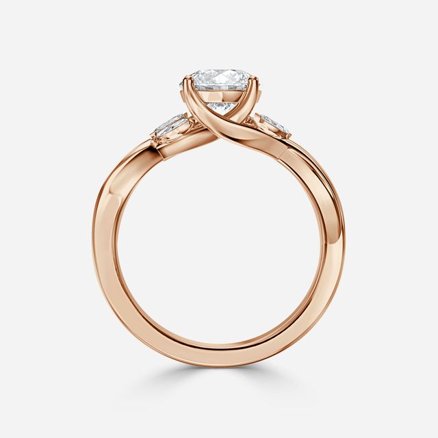 Vina Rose Gold Twisted Unique Engagement Ring