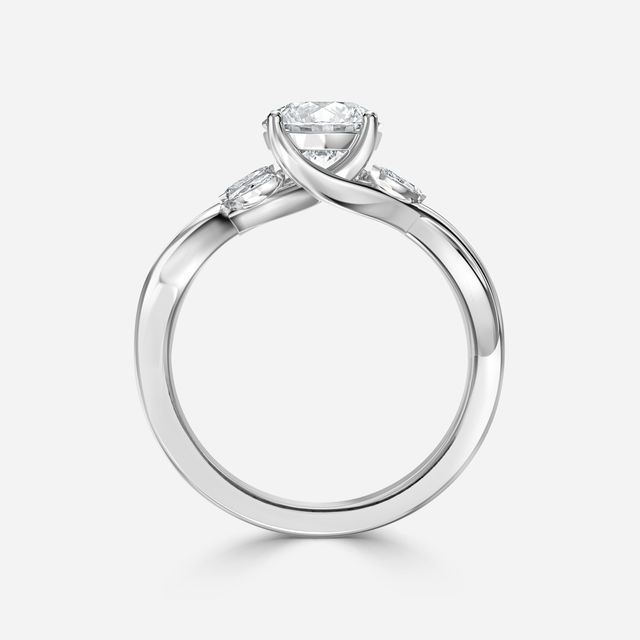 Vina White Gold Twisted Unique Engagement Ring