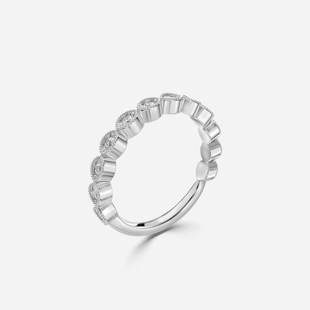 Miligrain Diamond Wedding ring In White Gold