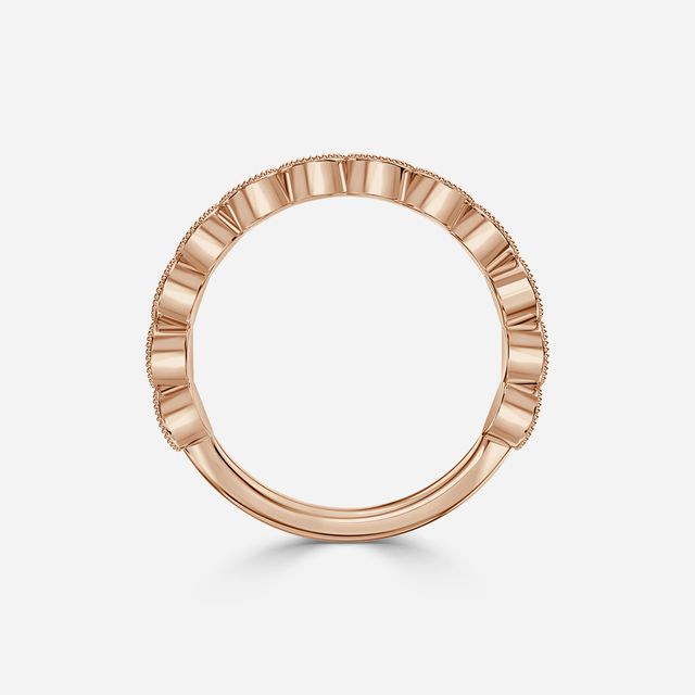 Miligrain Diamond Wedding ring In Rose Gold