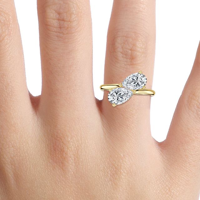 Toi Et Moi Lab Grown Diamond Yellow Gold Engagement Ring