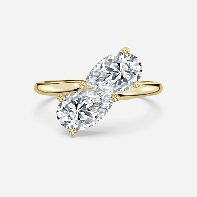 Toi Et Moi Lab Grown Diamond Yellow Gold Engagement Ring